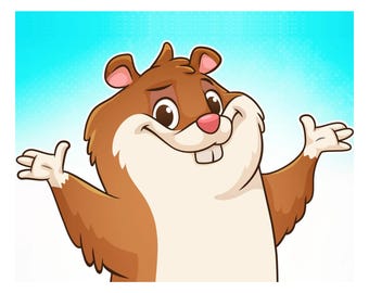 Aangepast dierlijk stripfiguurontwerp, vectormascottelogo