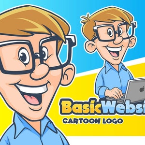 Retrato de desenho animado, logotipo de desenho animado, logotipo de mascote, personagem fofo, logotipo personalizado, logotipo de desenho animado vetorial, design de logotipo, logotipo comercial