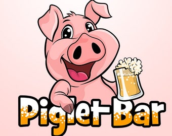 Logo personalizzato di animale in stile cartone animato, design del logo mascotte in stile vettoriale