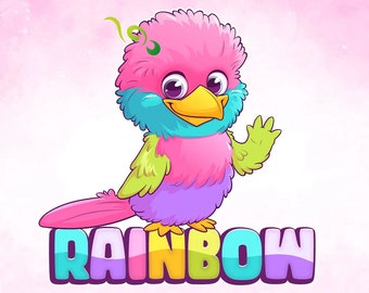 Aangepast cartoon vogellogo, ontwerp mascotte