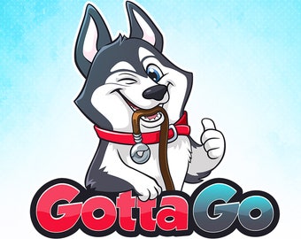 Design personalizzato del logo della mascotte del cane dei cartoni animati