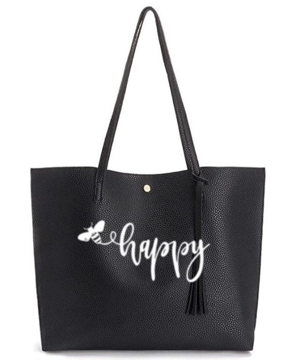 Tote Bag Black Tote Bag Tote Bag for Women Monogram Tote Etsy
