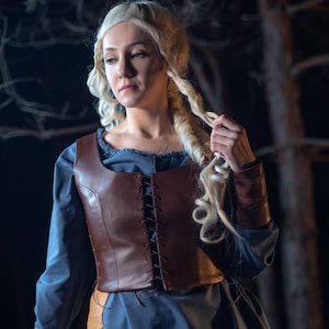 Cosplay costume Ciri from Witcher  season 2. Corset and blouse. Solidarity with Ukraine