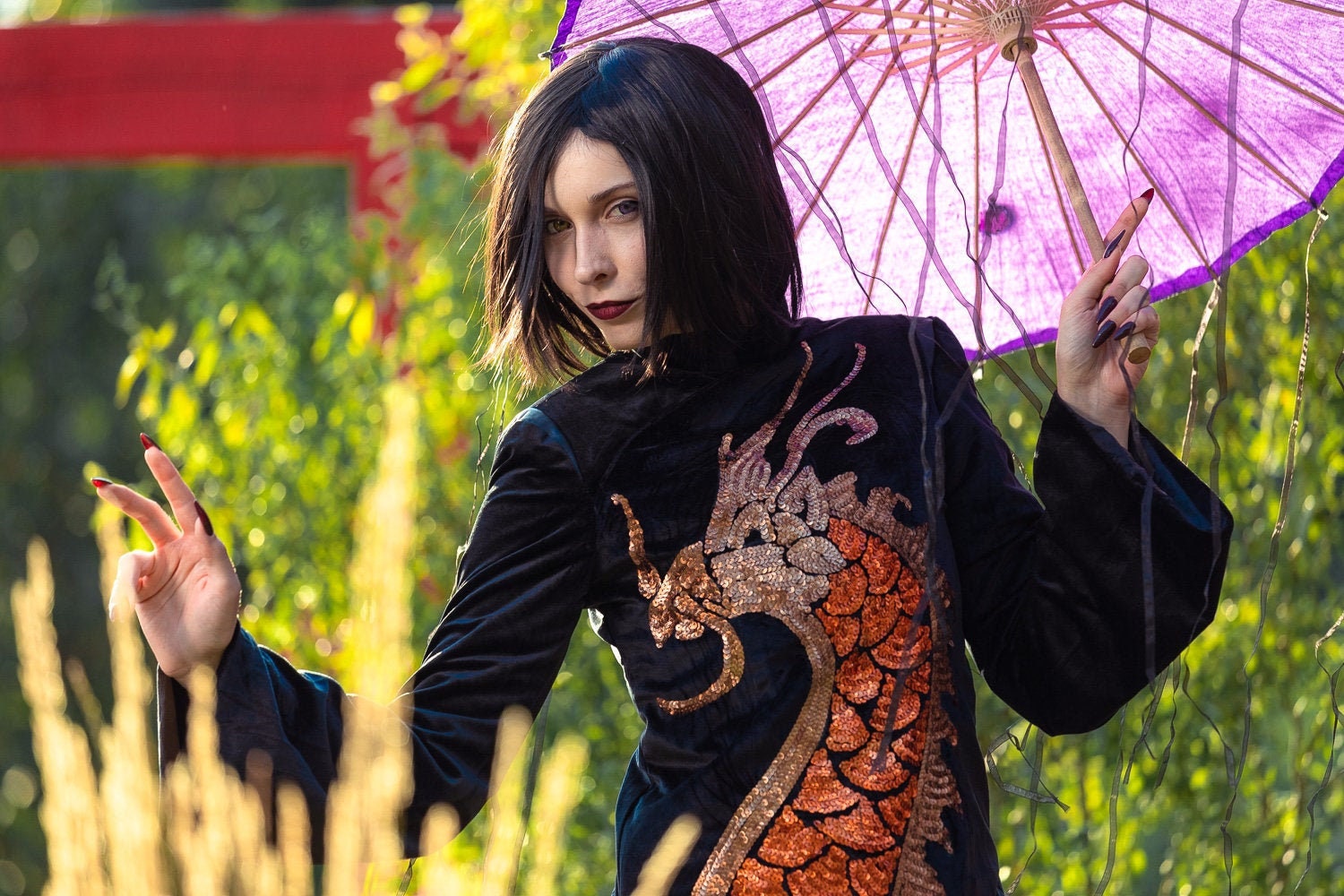 セクシーチャイナ　衣装+ウィッグ+髪飾り+耳+扇子 セクシーチャイナ 衣装+ウィッグ+髪飾り+耳+扇子