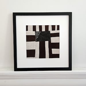 Abstract Brown and Cream Textile Wall Art Fiber Art