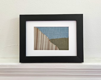 Abstract Textile Wall Art Fiber Art Green Blue