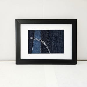 Abstract Fiber Art Contemporary Textile Art Denim 5x7 Wall Art