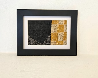 Embroidered Textile Wall Art 5x7 Horizontal Fiber Art
