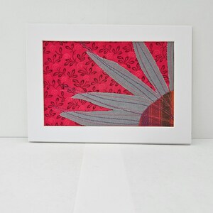 Modern Flower Art Collage Textile Art Wall Art 5x7