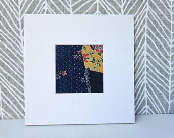 Abstract Textile Art Collage Wall Decor