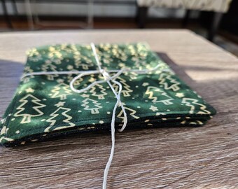 Christmas Tree Fabric Machine Washable Coasters Holiday