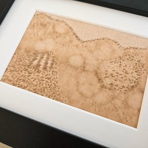 Embroidered Textile Wall Art 5x7 Horizontal Fiber Art