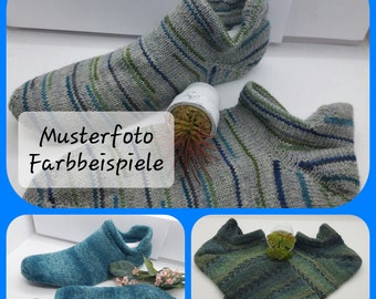 Handgestrickte Sneakersocken für Herren, Teens, Jungs, Wollsocken gestrickt, mit Sportsteg alle Größen, freie Farbwahl