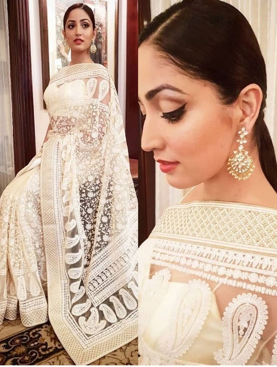 fancy white blouse for wedding