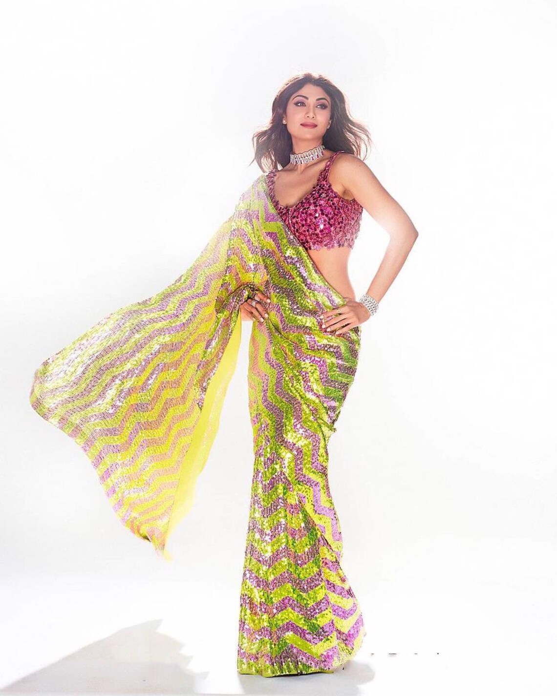 glitter saree party wear