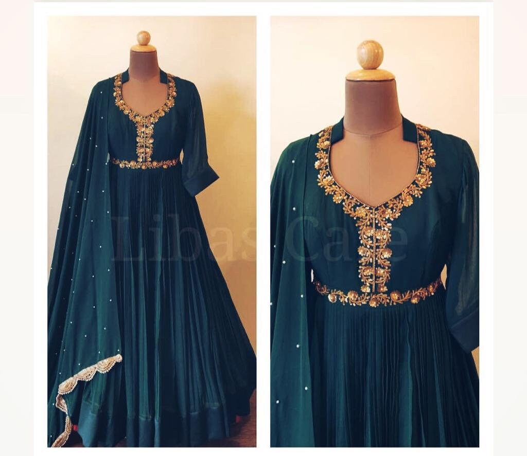 Sabyasachi inspired Georgette gown with Embroidery work gown | Etsy