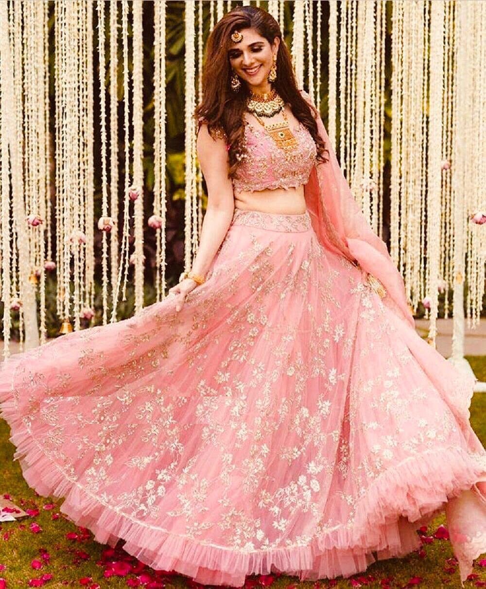 Blush Pink Indian Lehenga Choli Indian Pakistani wedding Etsy