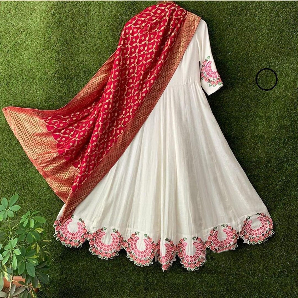 silk gown with dupatta
