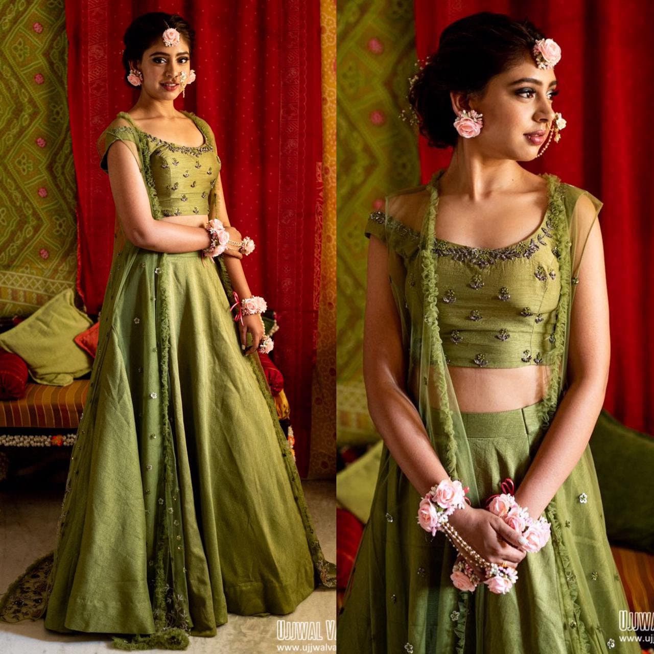 Beautiful wedding wear Long Maxi Skirt Blouse with full shrug Etsy