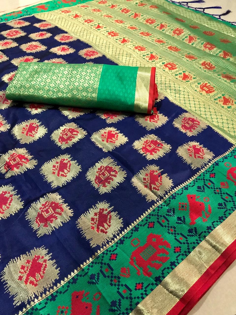 Banarasi Weaving Silk rich pallu saree With Banarasi Silk Pink blouse sari designer saree indian saree Wedding Sari Gift Sari