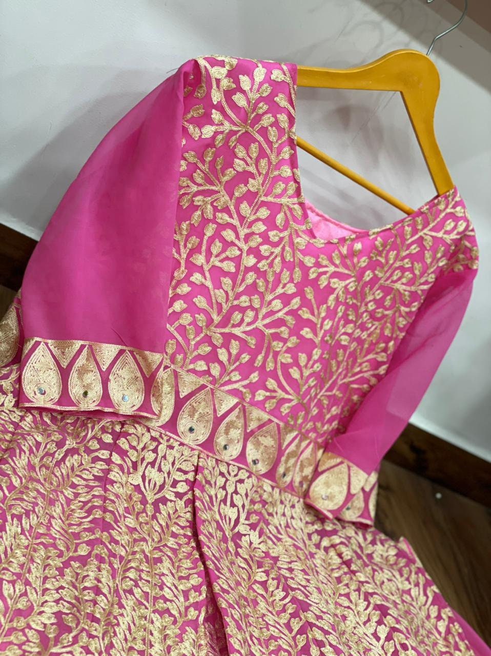 Designer Wedding Bridesmaid Indowestern Gown Golden Heavy | Etsy