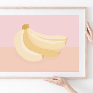 Banana Artwork Print - Quality Museum Grade Wall Art, Tropical Beach Boho Home Decor Leaf Banana