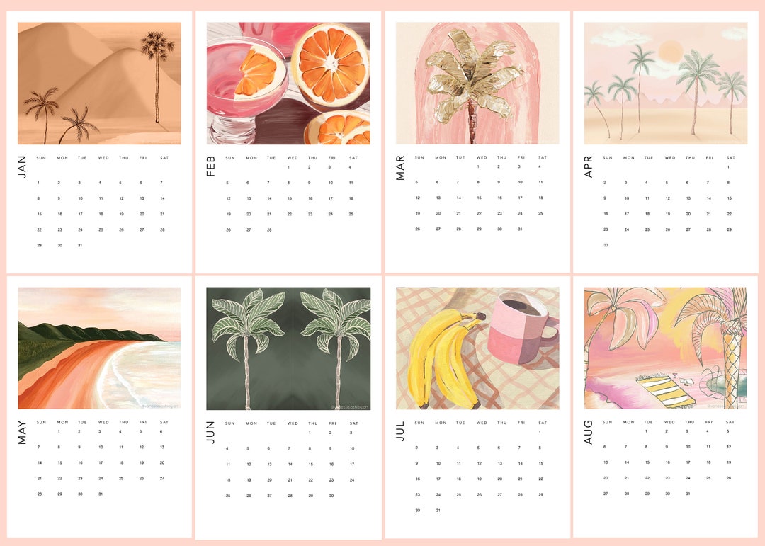 2024 A4 & A3 Vertical Wall Calendars With Wire and Loop Etsy Australia