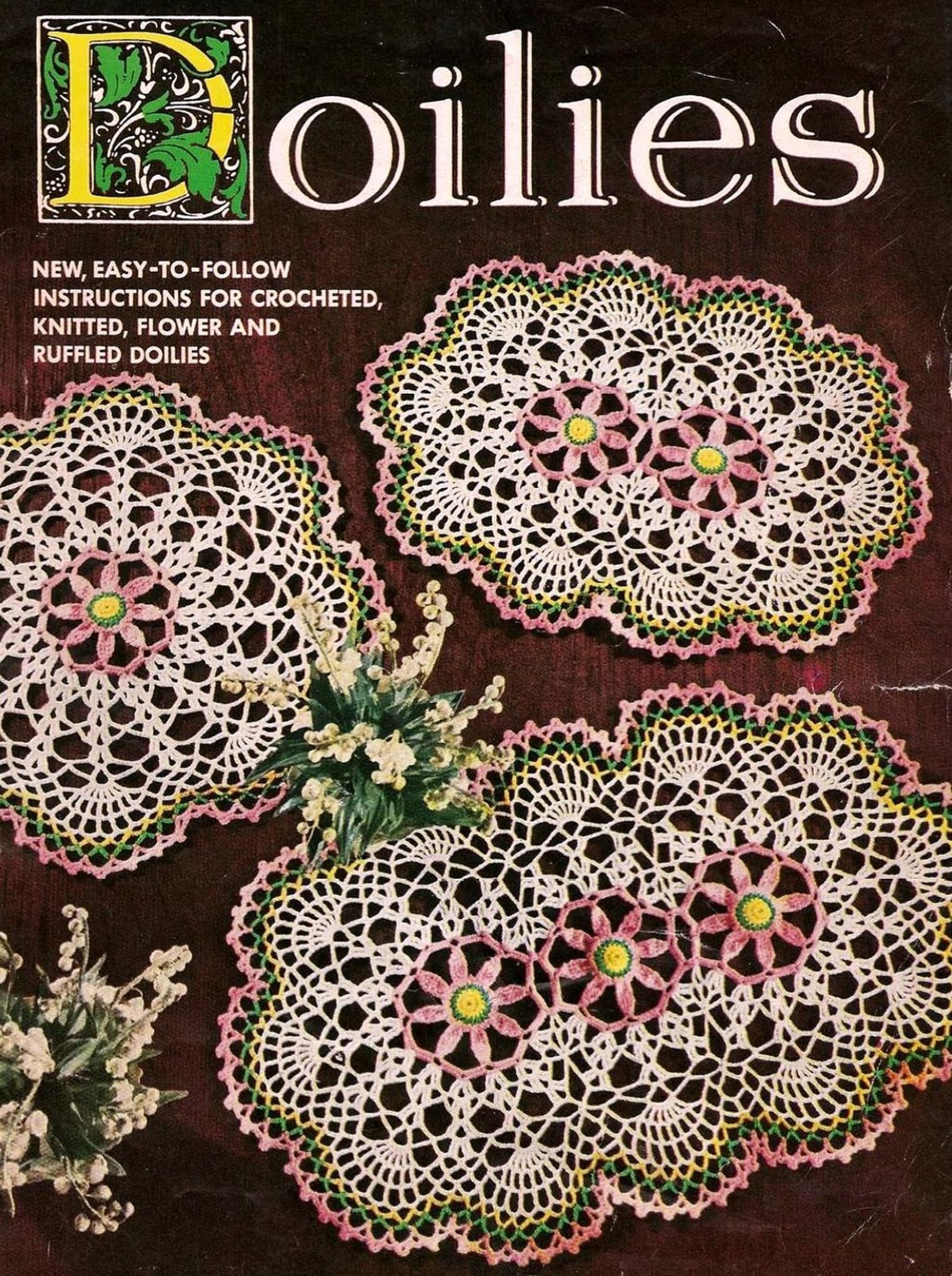 VINTAGE Rose Wreath Doily//CROCHET PATTERN INSTRUCTIONS