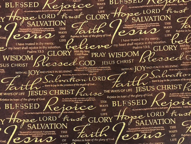 Christian Fabric With Bible Verses Etsy