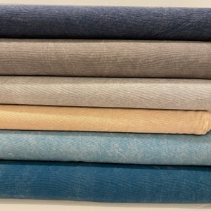 Sold by the Half  Yard. Vintage Style Soft Washed Canvas Fabric. 100% cotton.