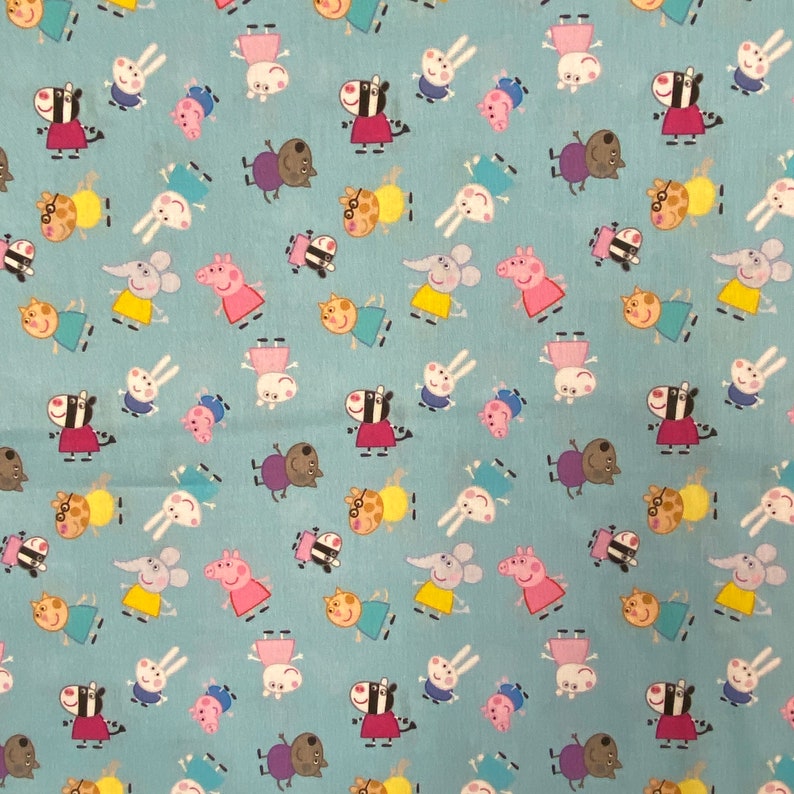Peppa Pig Cotton Fabric | Etsy