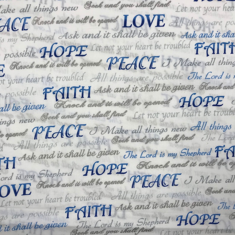 Christian Fabric With Bible Verses Etsy