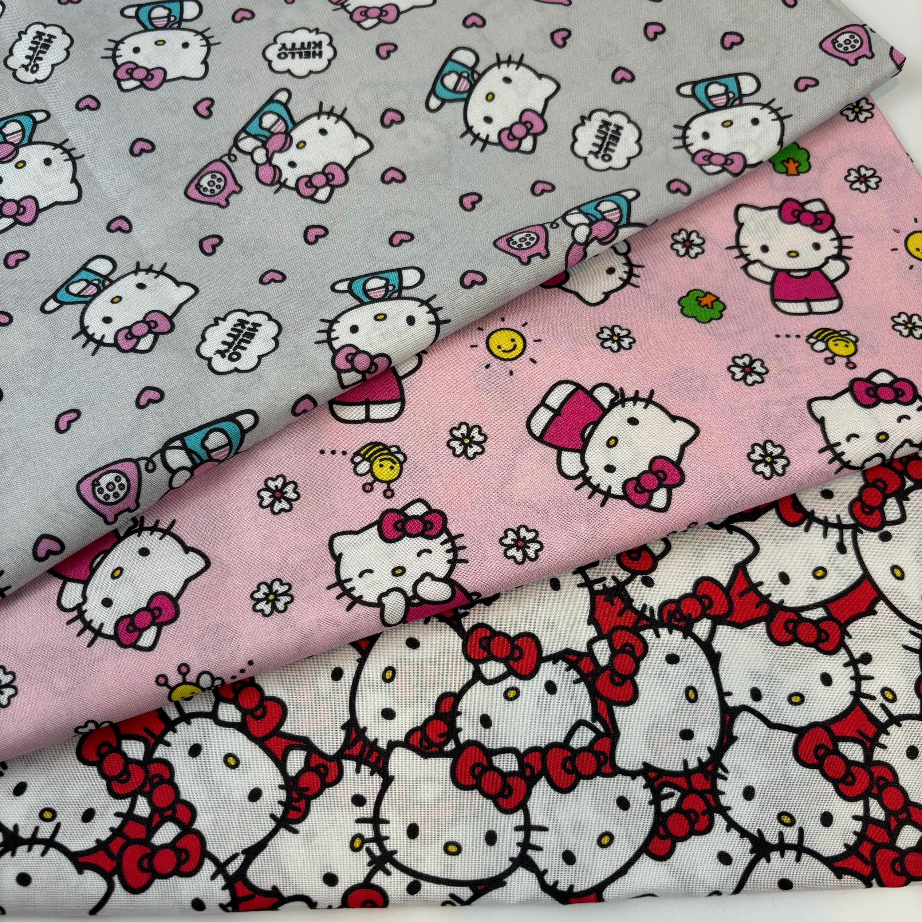 Hello Kitty Fabric Collection 100 % Cotton. Sold by the Half