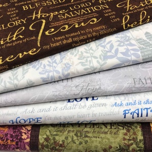 Christian fabric with bible verses