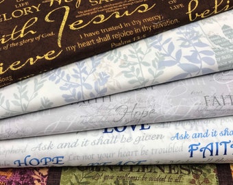 Christian fabric with bible verses