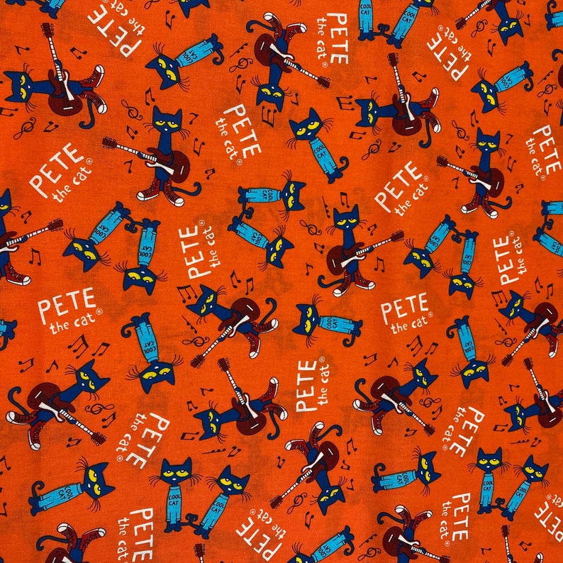 Pete the Cat Cotton Fabric. Sold by the Half Yard Etsy Ireland