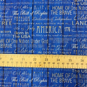 American Pride Phrases Stoff. 100% Baumwolle