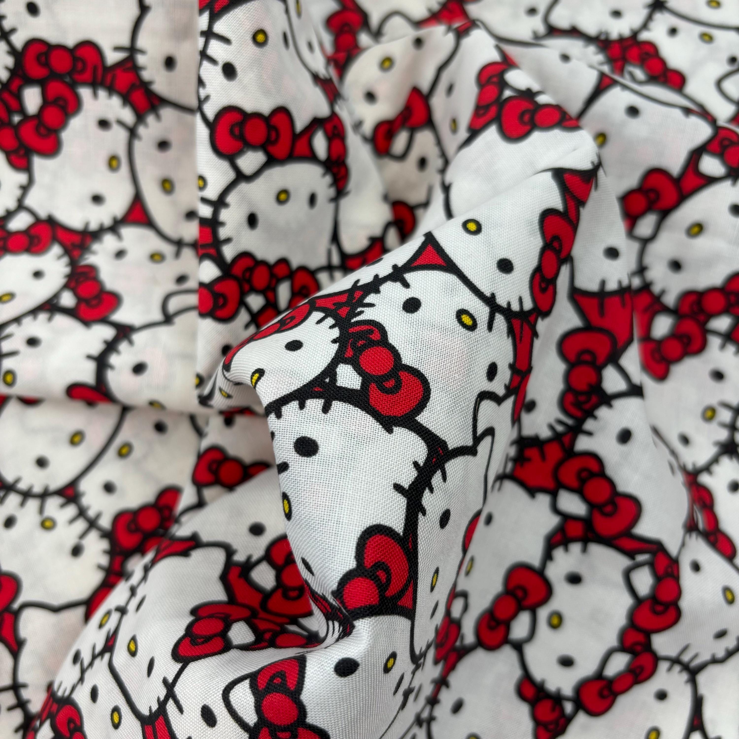 Hello Kitty Fabric Collection 100 % Cotton. Sold by the Half