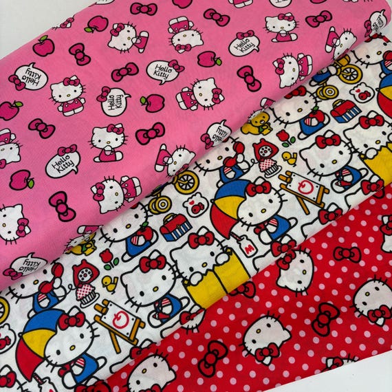 Hello Kitty Fabric Collection 100 % Cotton - Etsy