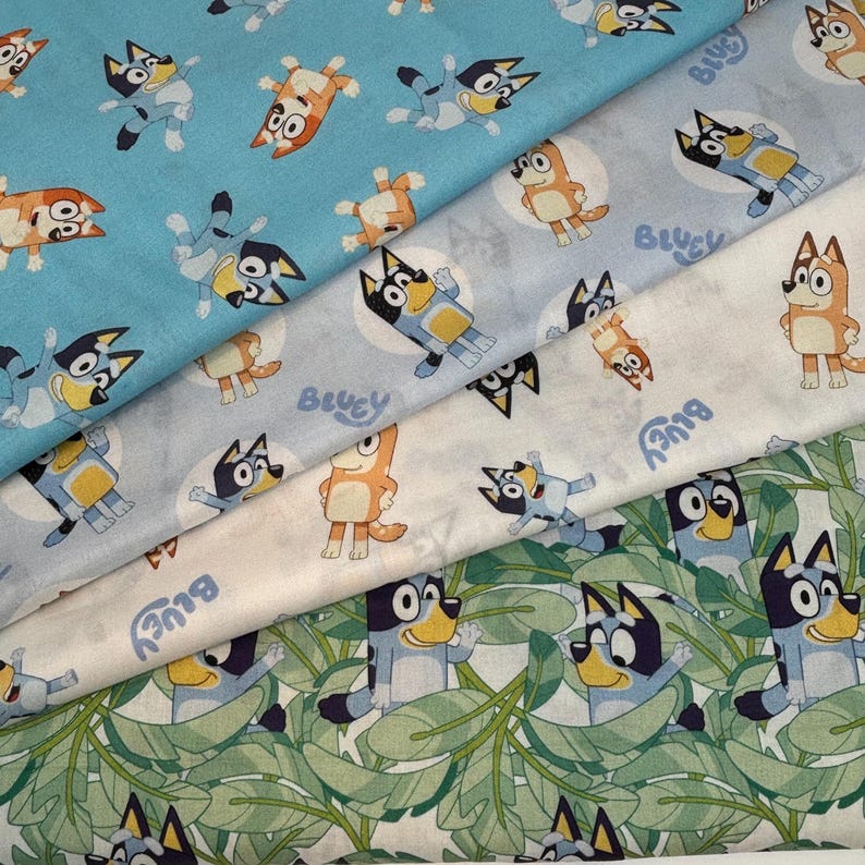 Bluey and Bingo 100 % Cotton Fabric. Sold Also by the Yard - Etsy