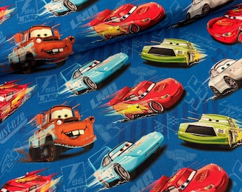 Tela de la película Cars de Disney, 100% algodón.