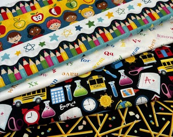School themed fabric 100% cotton. Sold by the half yard