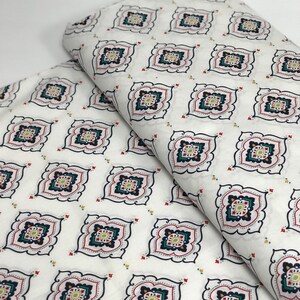Folk medallion cotton fabric