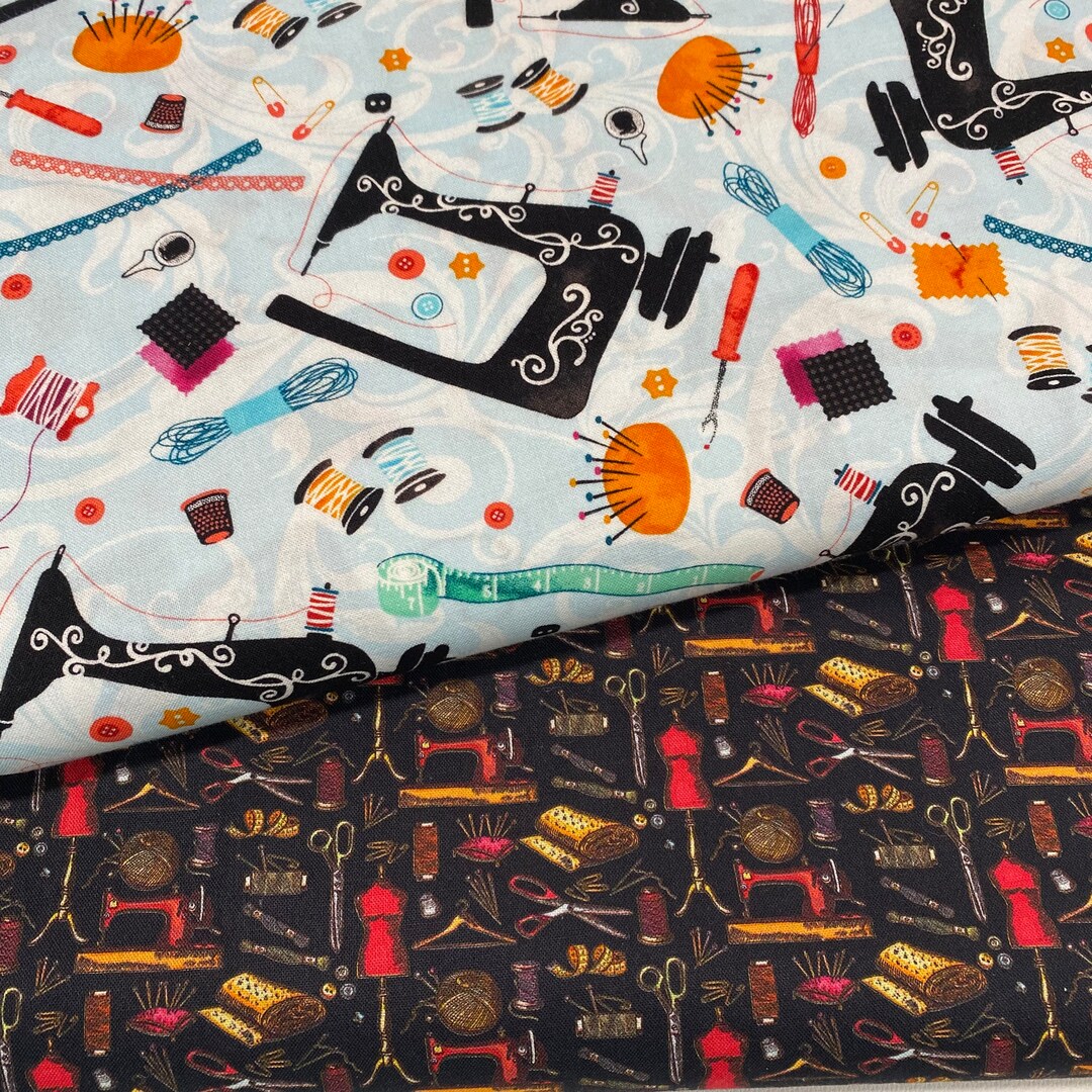 Sewing and Notions Print Fabric. 100 Cotton Etsy