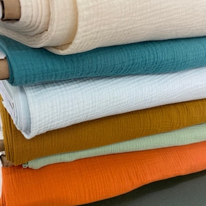 58 inches Crinkle Double Gauze 100 percent cotton . Sold by the YARD