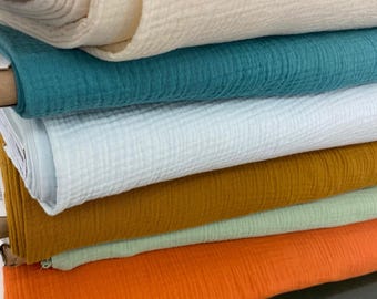 58 inches Crinkle Double Gauze 100 percent cotton . Sold by the YARD