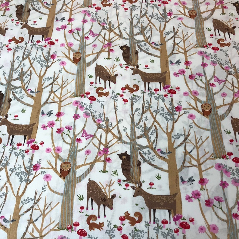 Forest Woodland blanket and quilting fabric Etsy