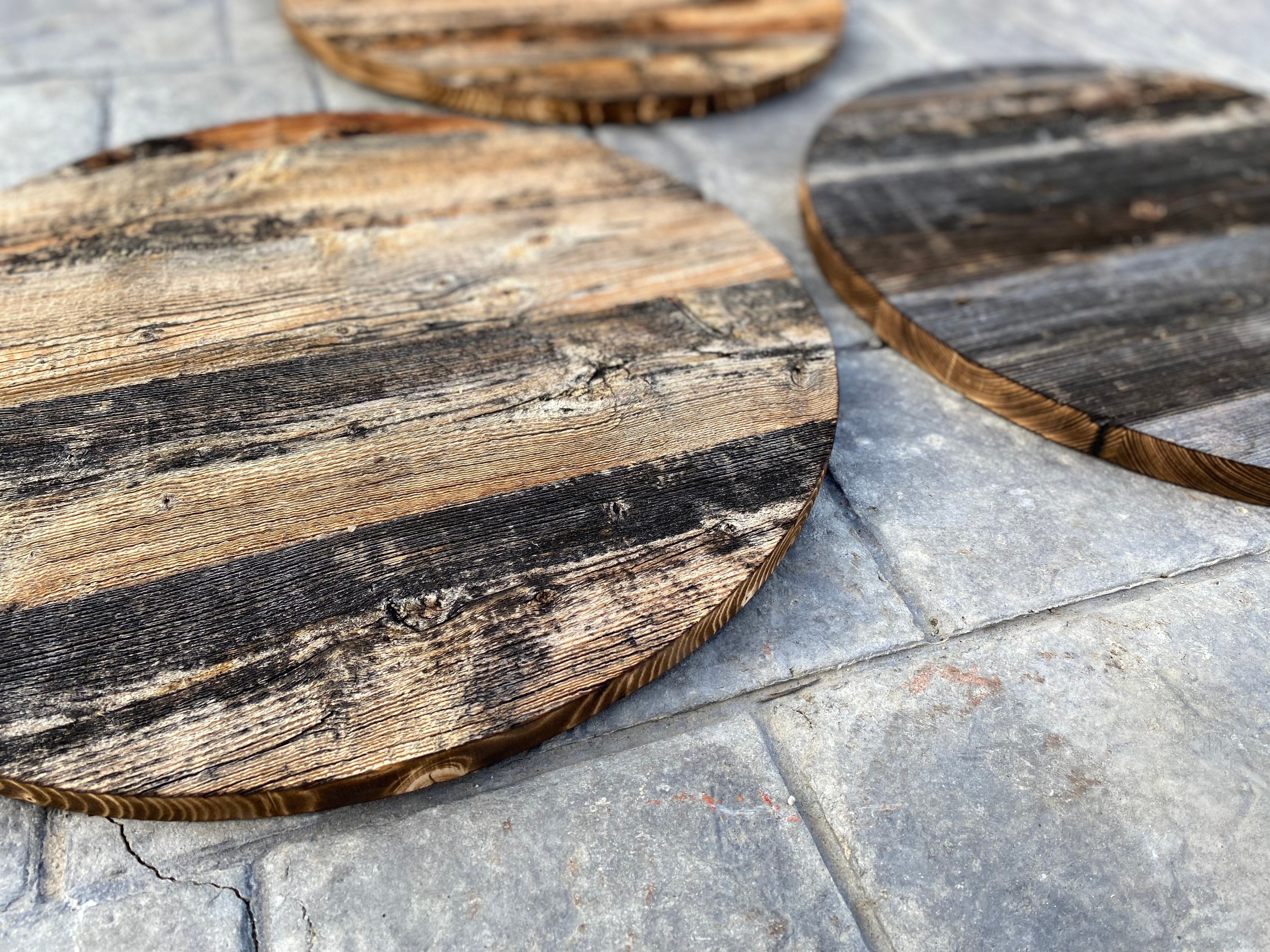Reclaimed Barn Wood Rounds 18 Inch Etsy