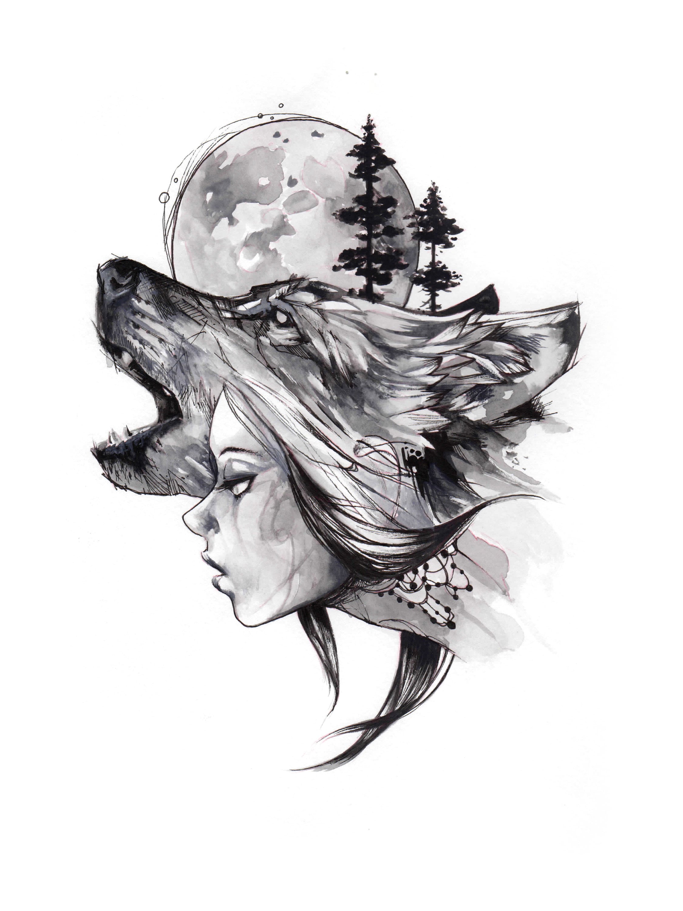 Wolf Girl Moon 2015 - Etsy