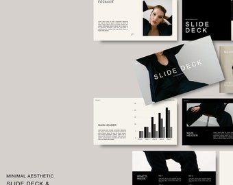 45 Page Minimalist Slide Deck Webinar Creator | Editable Canva Template | Beige Grey Cream Black l Modern Minimal Online Course Template